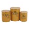 Contemporary Home Living Set of 3 Yellow and Brown Kitchen Storage Canisters 5.5&#x22;